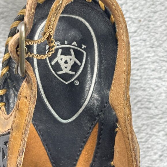 Ariat Sandals Womens Size 9B Del Ray Leather Wood Heels Black Brown 10007643 - Picture 15 of 16